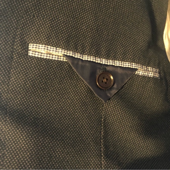 ❤️Banana Republic Tailored Fit Suit Sports Jacket Blazer Navy Blue Cotton 42R - Picture 10 of 11